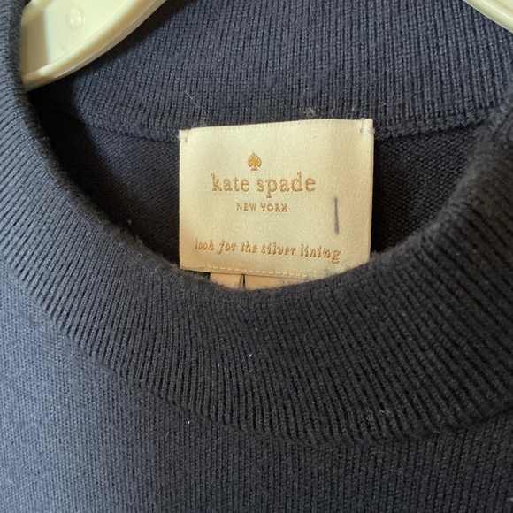 Kate Spade Fit and Flare Long Sleeve Knit Dress in Rich Navy Sz S EUC - Picture 3 of 9